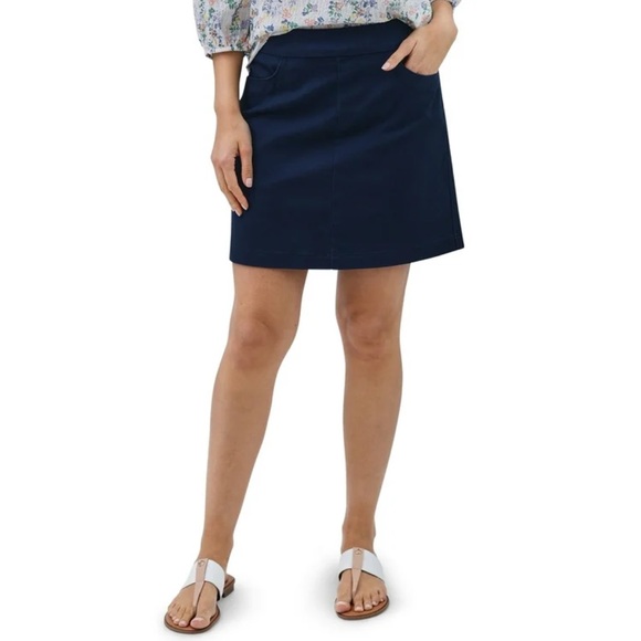 New Chaps Black Pull On Bermuda Skort - Medium - Picture 2 of 4